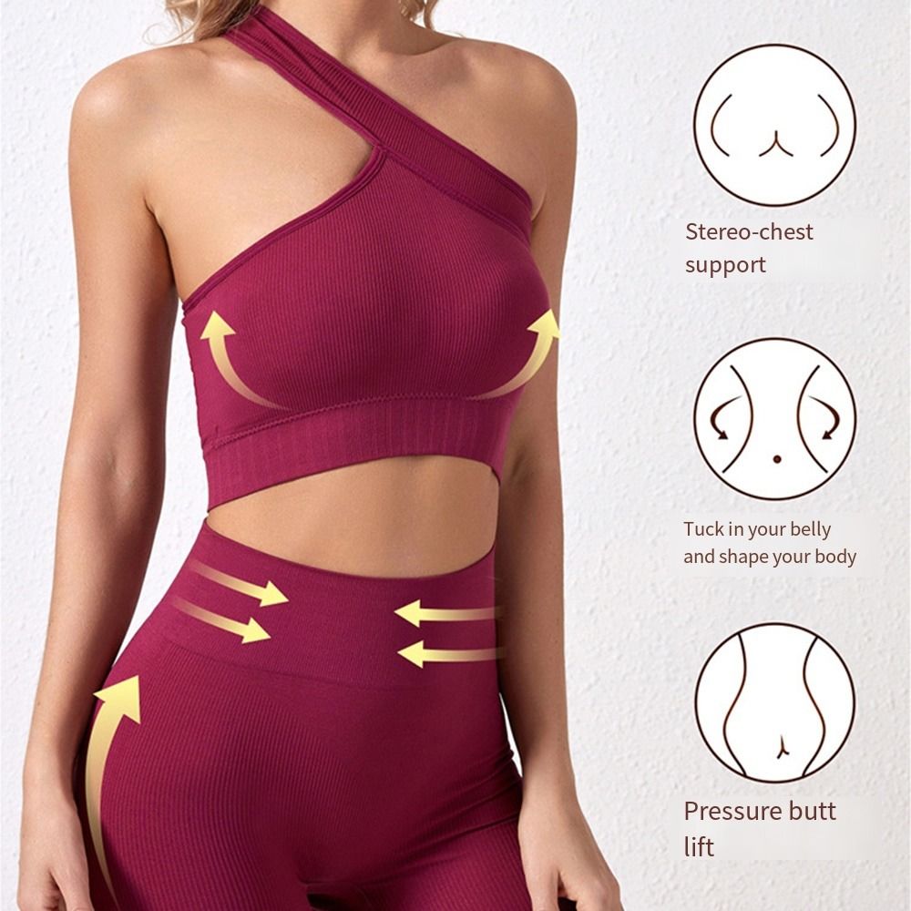 Seamless Ribbed Workout Tank Top - 2 قطعة قابلة لإعادة الاستخدام سلس