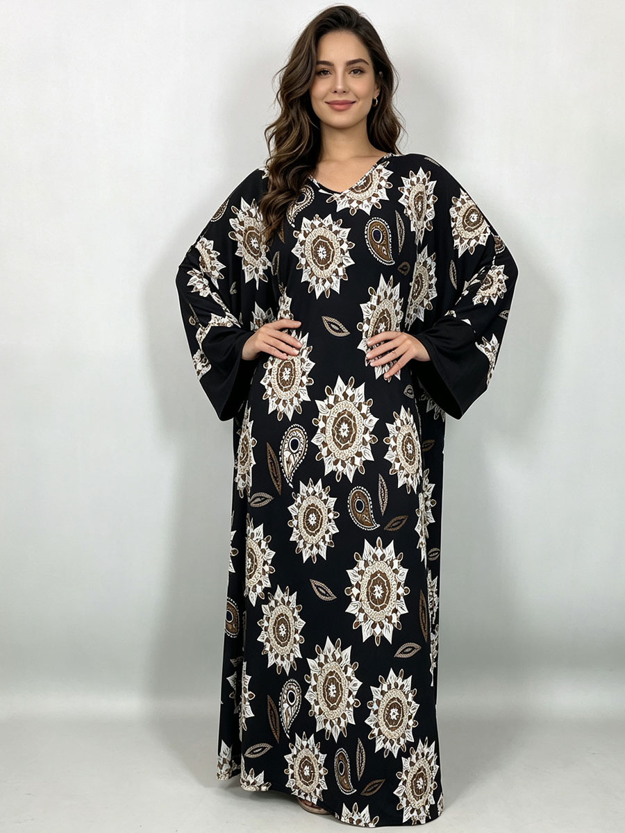 Boho Summer Beach Maxi Dress - فستان ماكسي طويل بمقاسات كبيرة للنساء،