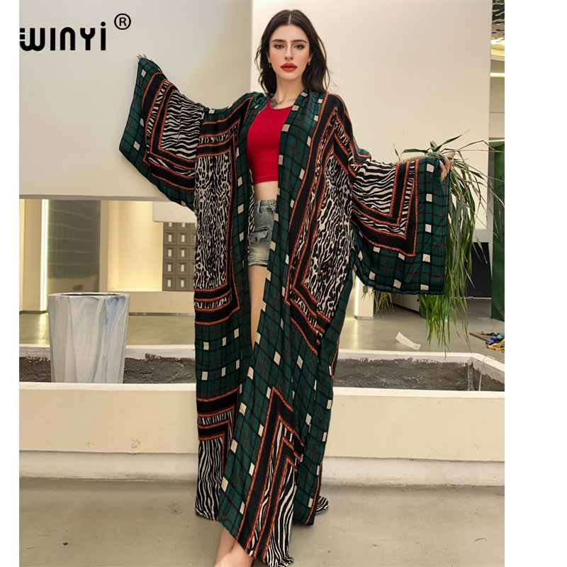 Boho Summer Beach Maxi Dress - WINYI كيمونو مثير الصيف 2025 معطف