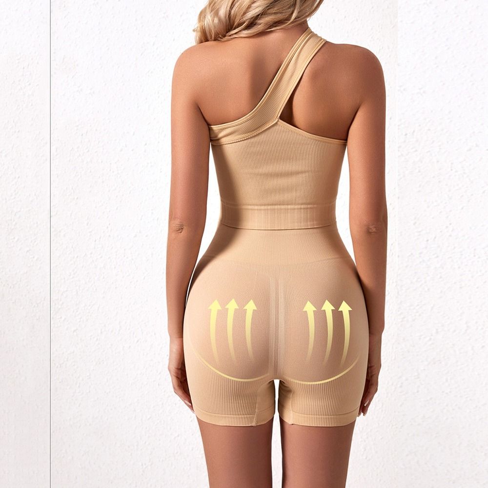 Seamless Ribbed Workout Tank Top - 2 قطعة مجموعات تجريب النساء عادية