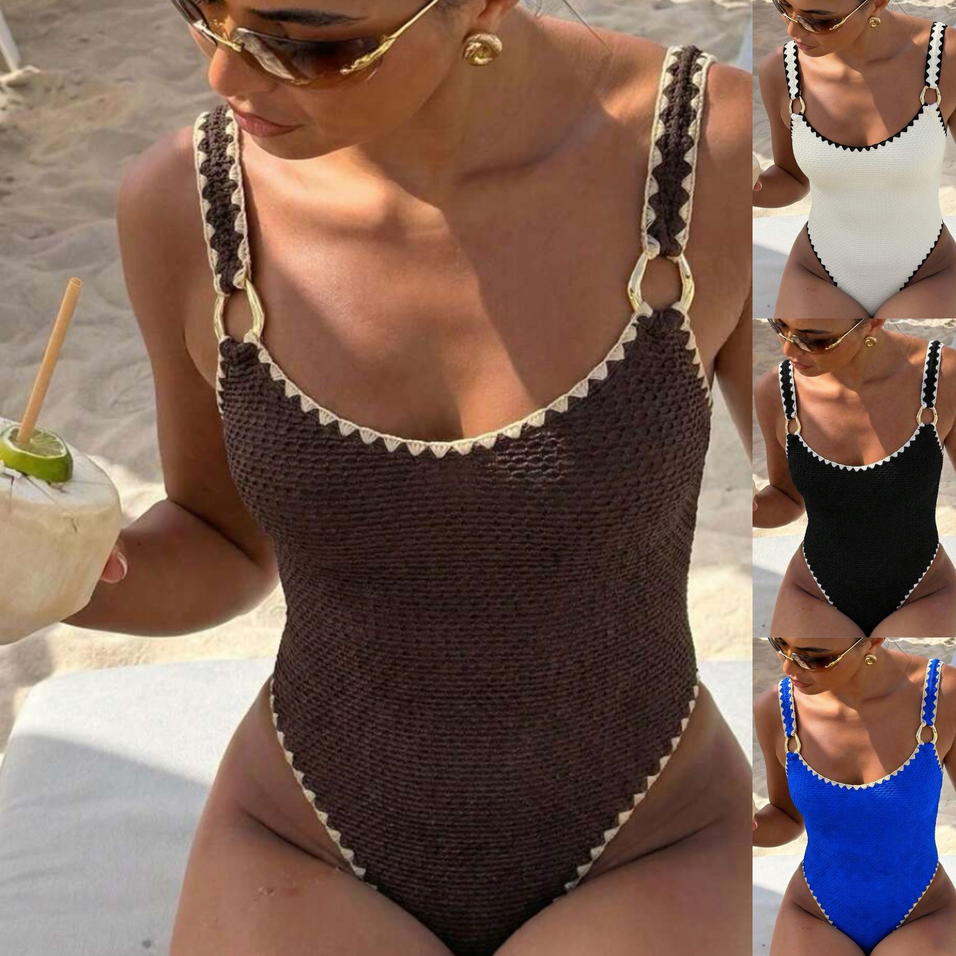 Swimwear - ملابس سباحة نسائية بدون أكمام بلون