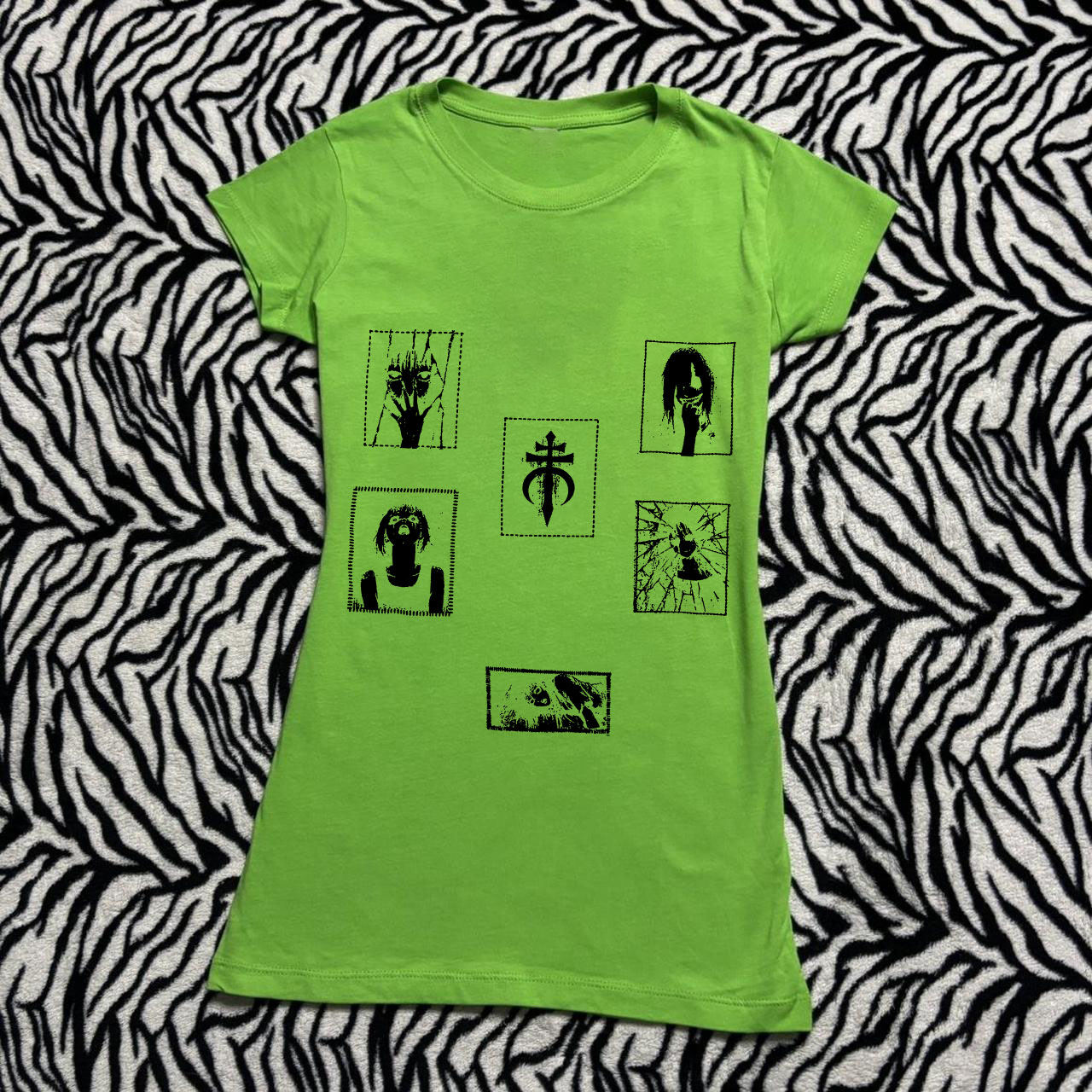 Y2K Graphic Baby Tee Crop - بلوزة نسائية قصيرة بتصميم عتيق من