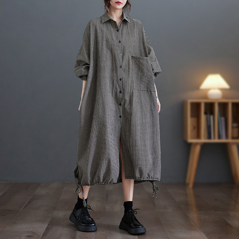 فستان أنيق غير رسمي من القطن و - مراجعة Casual Loose Linen Shirt Dress وسعره