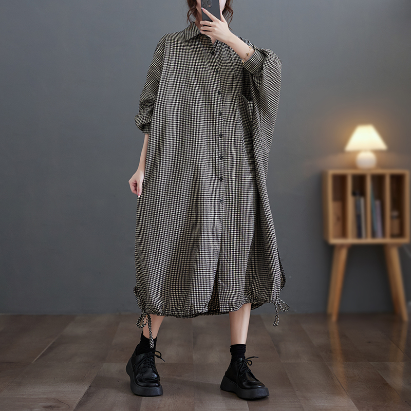 فستان أنيق غير رسمي من القطن و - مراجعة Casual Loose Linen Shirt Dress وسعره
