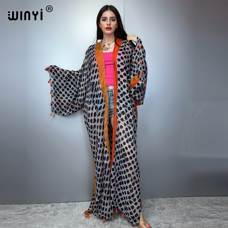 ملابس صيفية من WINYI، كيمونو ب - مراجعة Boho Summer Beach Maxi Dress وسعره