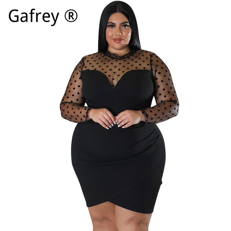 فستان نسائي أنيق بمقاسات كبيرة - مراجعة Sexy Mesh Sheer Bodycon Dress وسعره