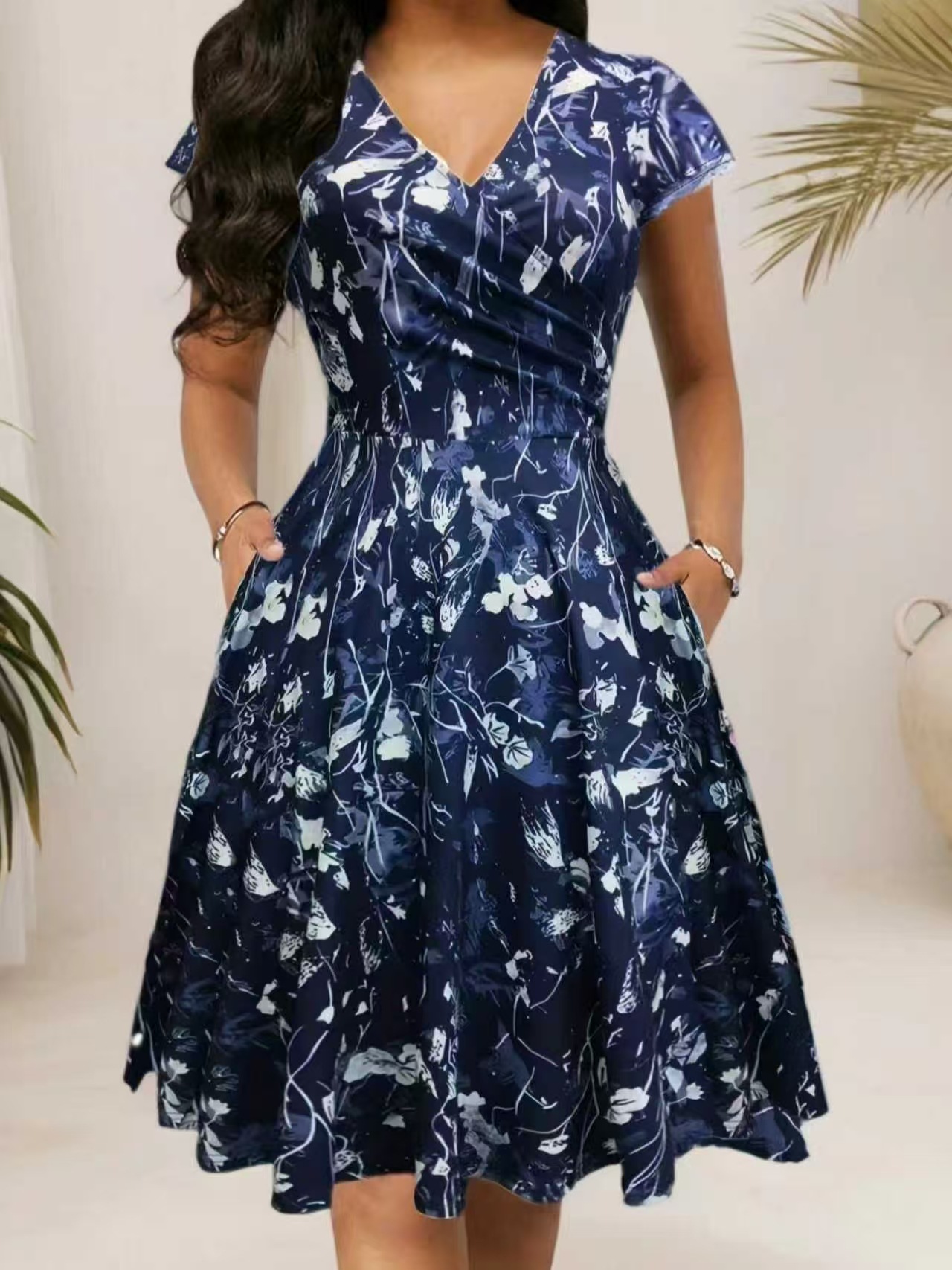 فستان نسائي أنيق وعصري لصيف 20 - مراجعة French Vintage Floral Midi Dress وسعره