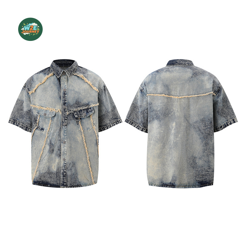 طقم قميص جينز رجالي قصير الأكم - مراجعة Jeans وسعره