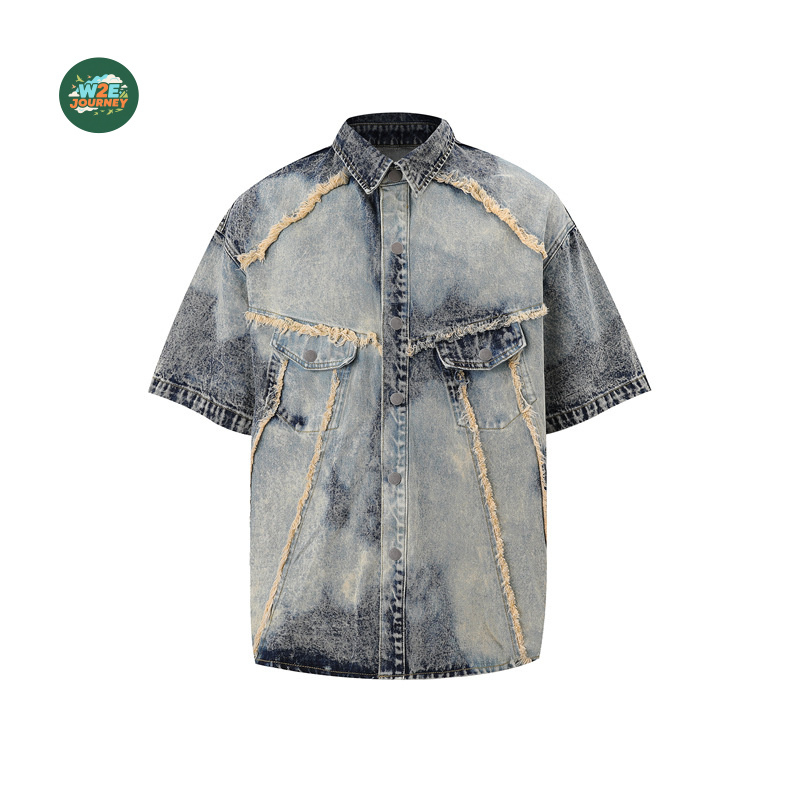 طقم قميص جينز رجالي قصير الأكم - مراجعة Jeans وسعره