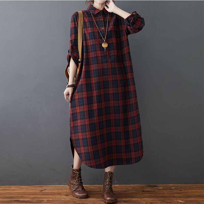 فستان قطني كتاني للنساء، جديد  - مراجعة Casual Loose Linen Shirt Dress وسعره