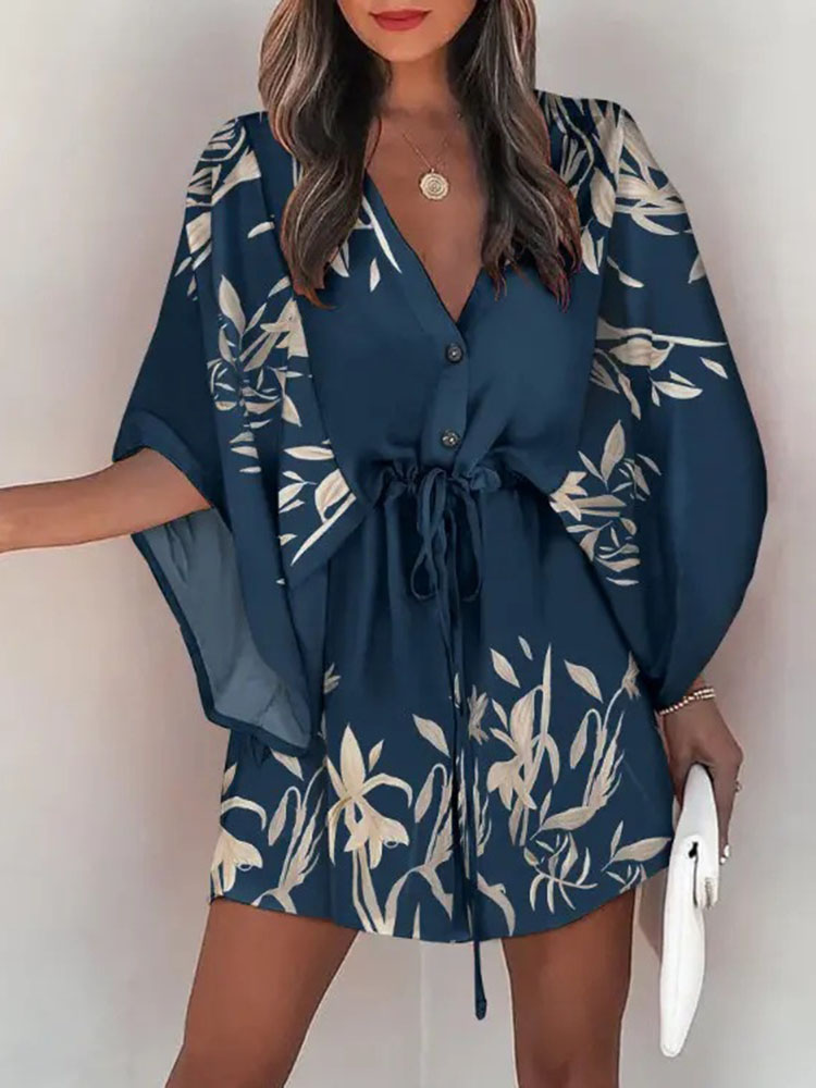 الصيف فستان كاجوال المرأة موضة - مراجعة French Vintage Floral Midi Dress وسعره