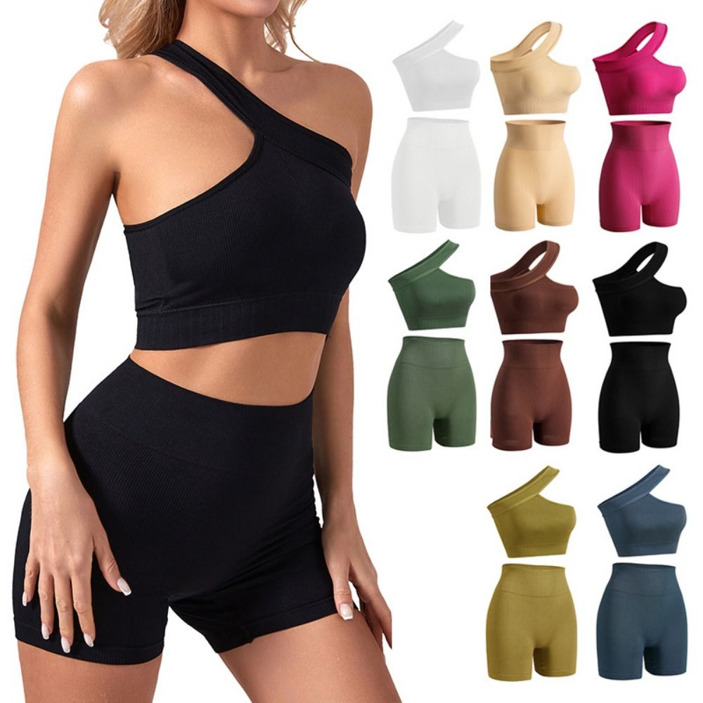 2 قطعة مجموعات تجريب النساء عا - مراجعة Seamless Ribbed Workout Tank Top وسعره