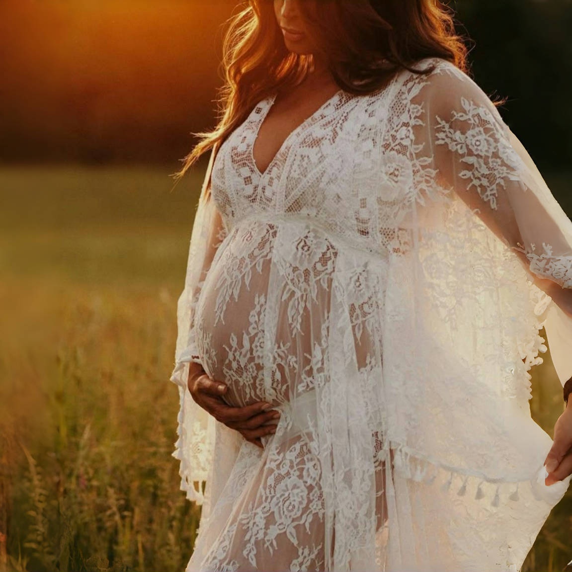 بوهو الدانتيل الأمومة صورة تبا - مراجعة Boho Summer Beach Maxi Dress وسعره