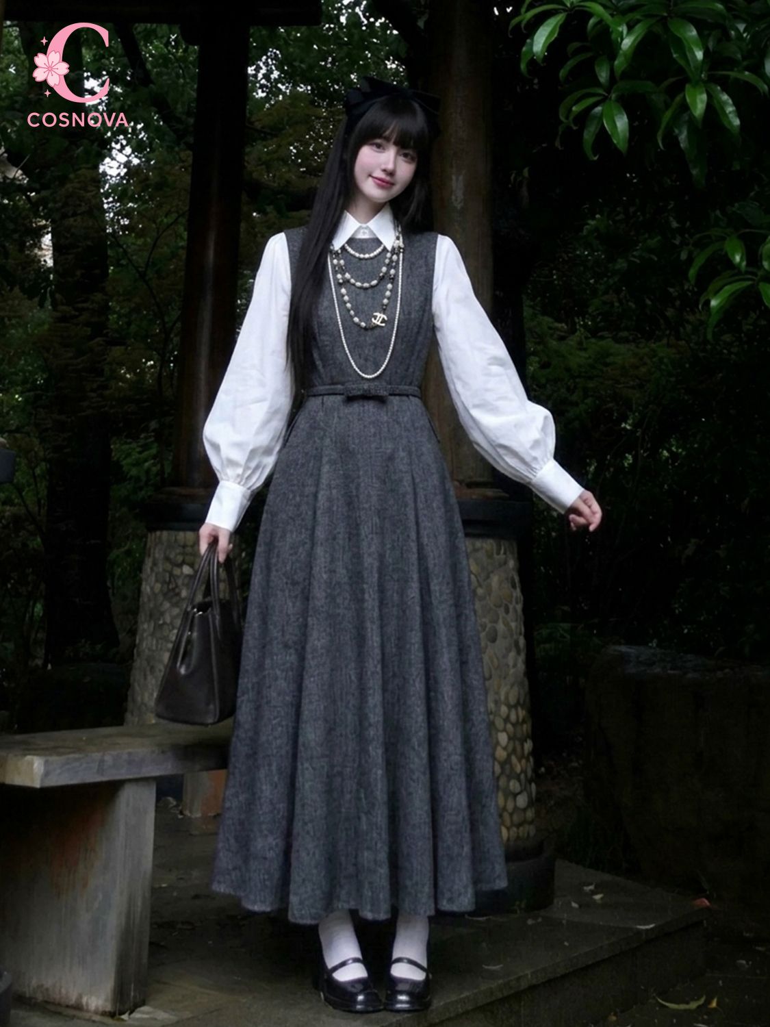 طقم فستان من قطعتين على الطراز - مراجعة Korean Style A Line Shirt Dress وسعره