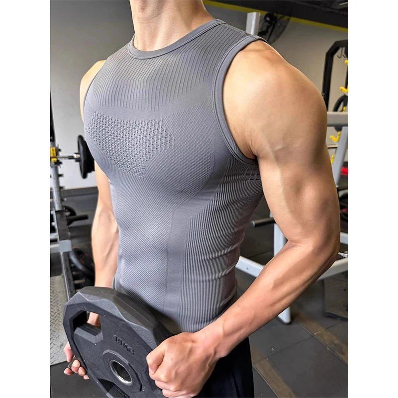 قميص رياضي رجالي بدون خياطة مض - مراجعة Seamless Ribbed Workout Tank Top وسعره