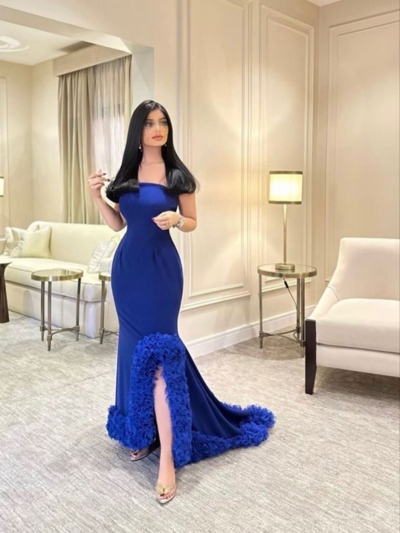 فساتين سهرة فاخرة أنيقة مخصصة  - مراجعة Elegant Satin Evening Gown Split وسعره
