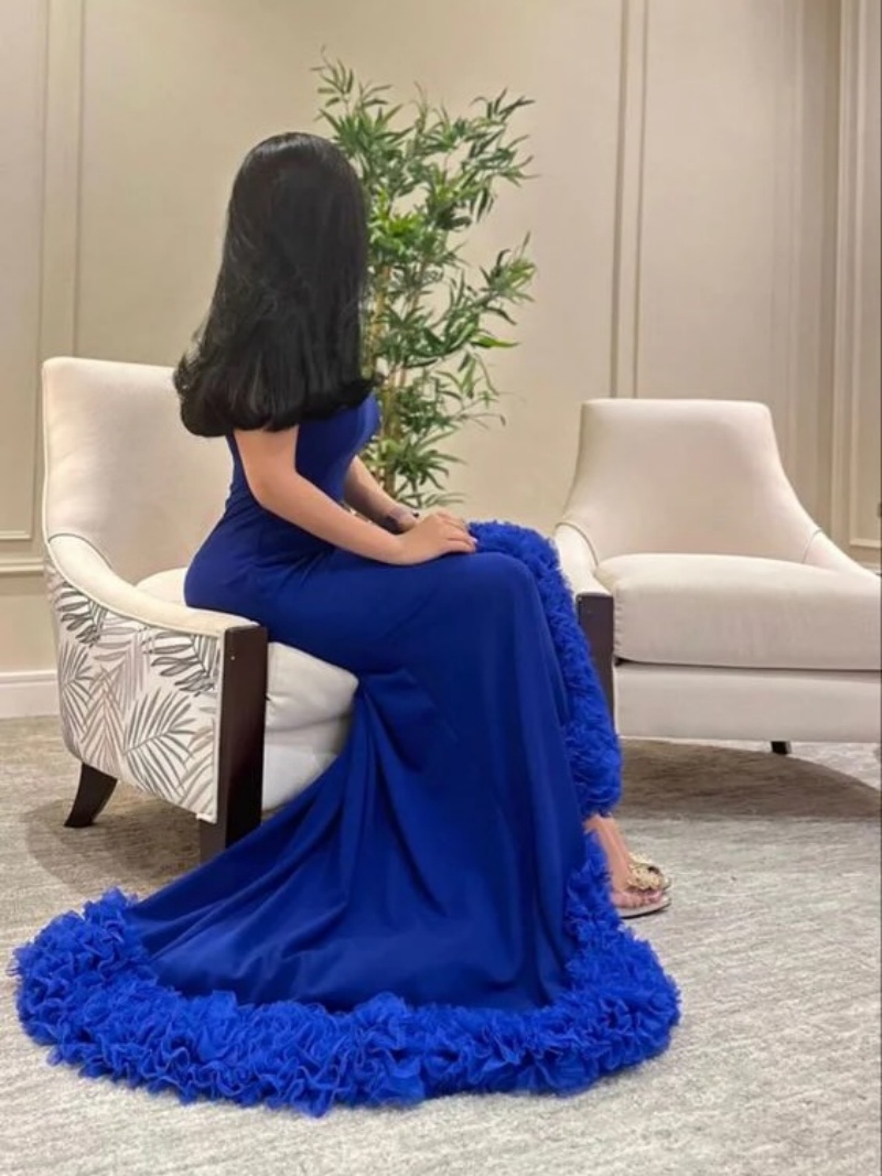 فساتين سهرة فاخرة أنيقة مخصصة  - مراجعة Elegant Satin Evening Gown Split وسعره
