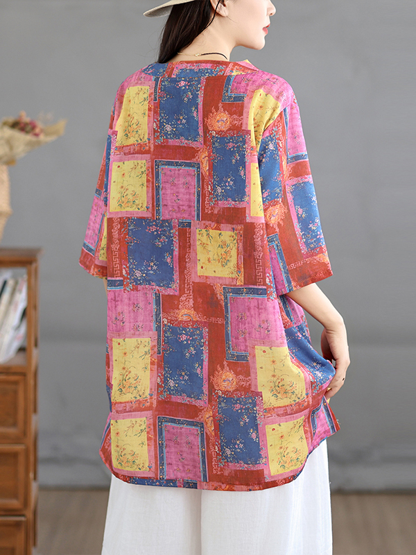 بلوزة كاجوال من الكتان المطبوع - مراجعة Casual Loose Linen Shirt Dress وسعره