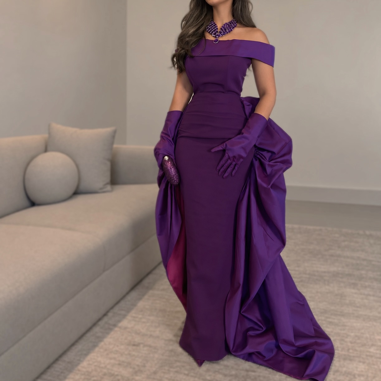 فساتين سهرة ساتان مخصصة أنيقة  - مراجعة Elegant Satin Evening Gown Split وسعره