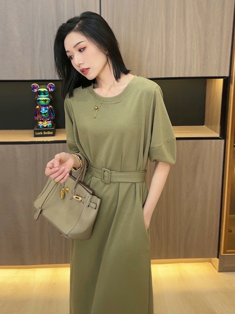 فستان تي شيرت طويل صيفي كاجوال - مراجعة Korean Style A Line Shirt Dress وسعره