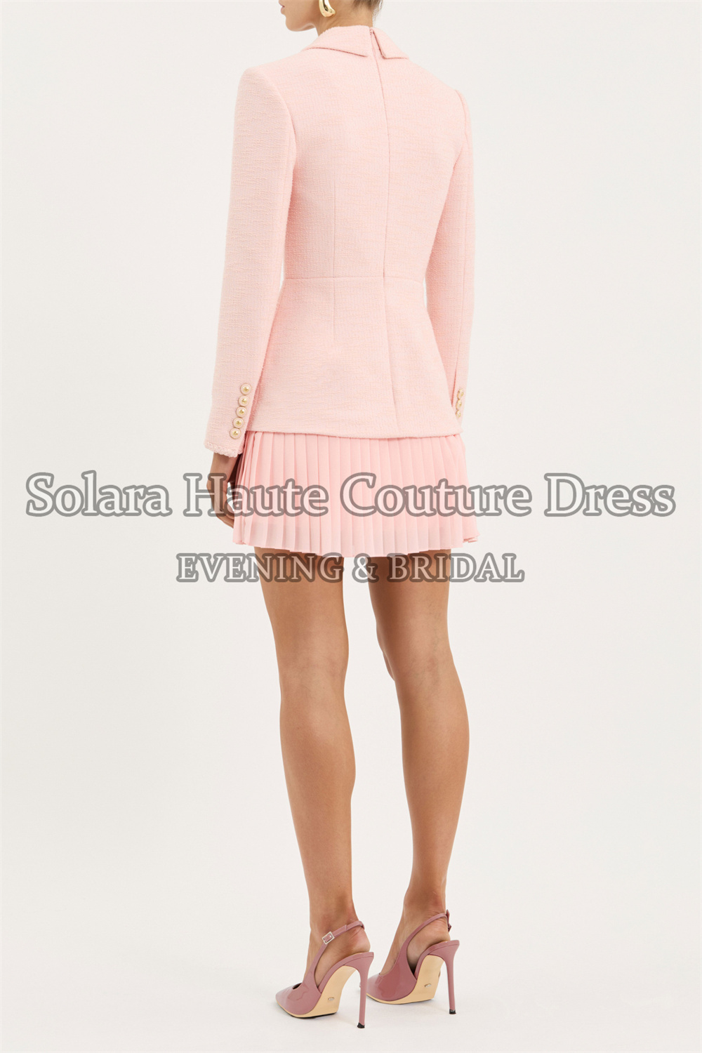 طقم سولارا تويد من قطعتين: بلي - مراجعة Tweed Two Piece Blazer Dress وسعره