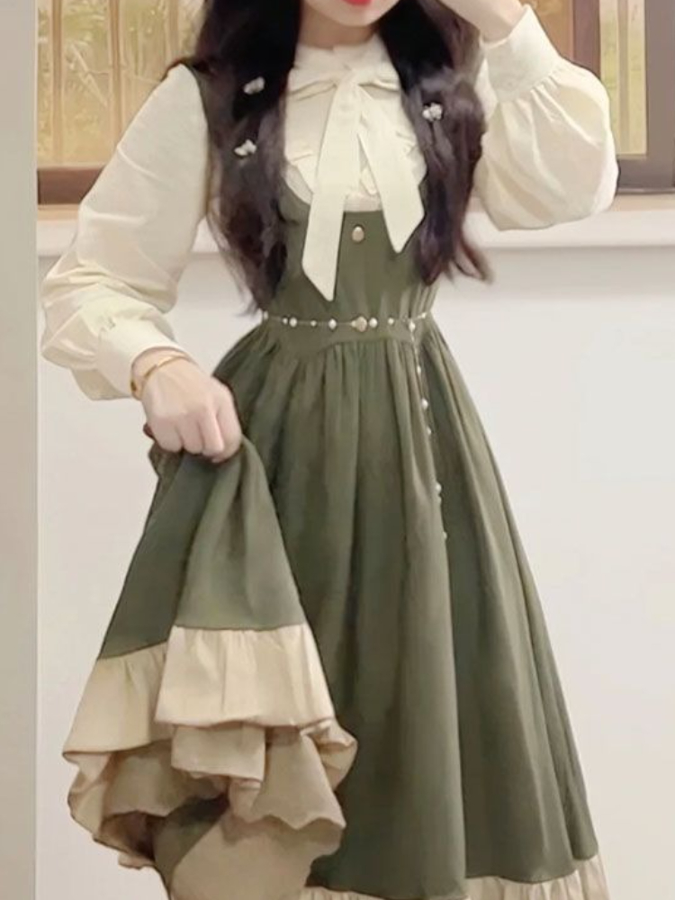 2025 جديد اليابانية الكورية Ka - مراجعة Korean Style A Line Shirt Dress وسعره