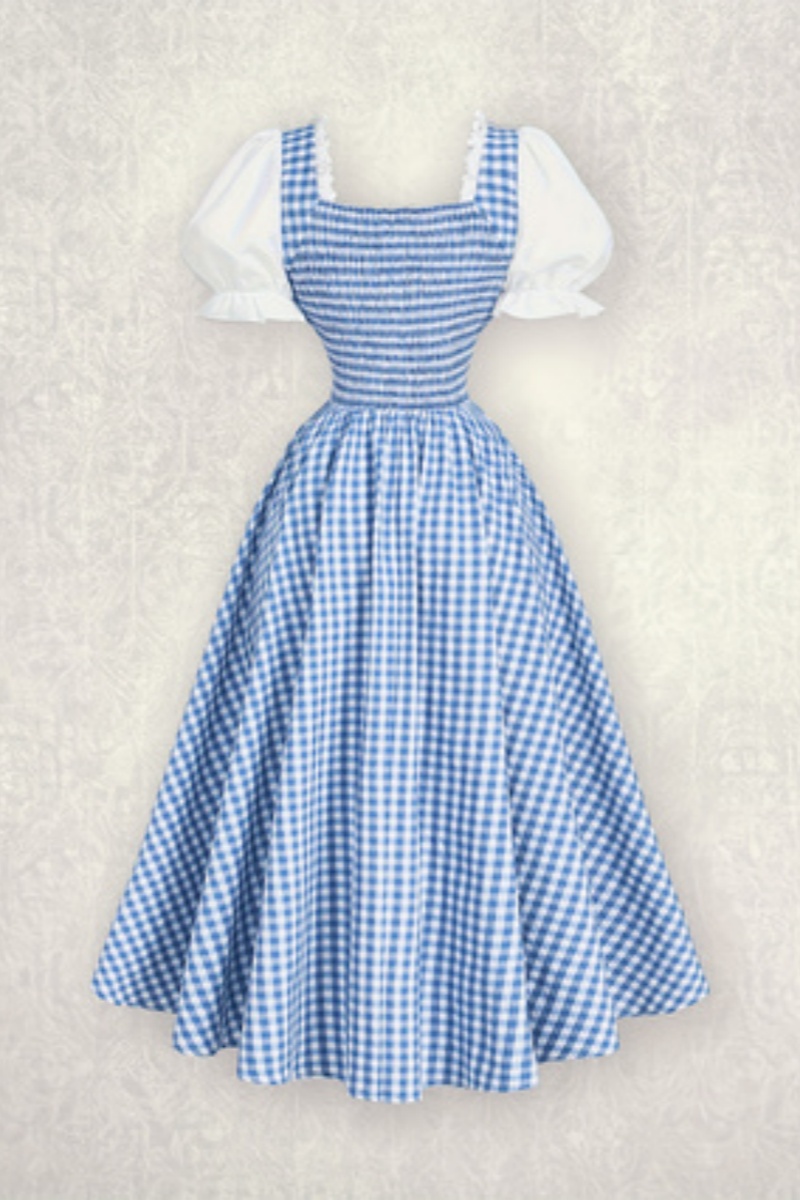 أزياء السيدات الأزرق والأبيض ش - مراجعة French Vintage Floral Midi Dress وسعره