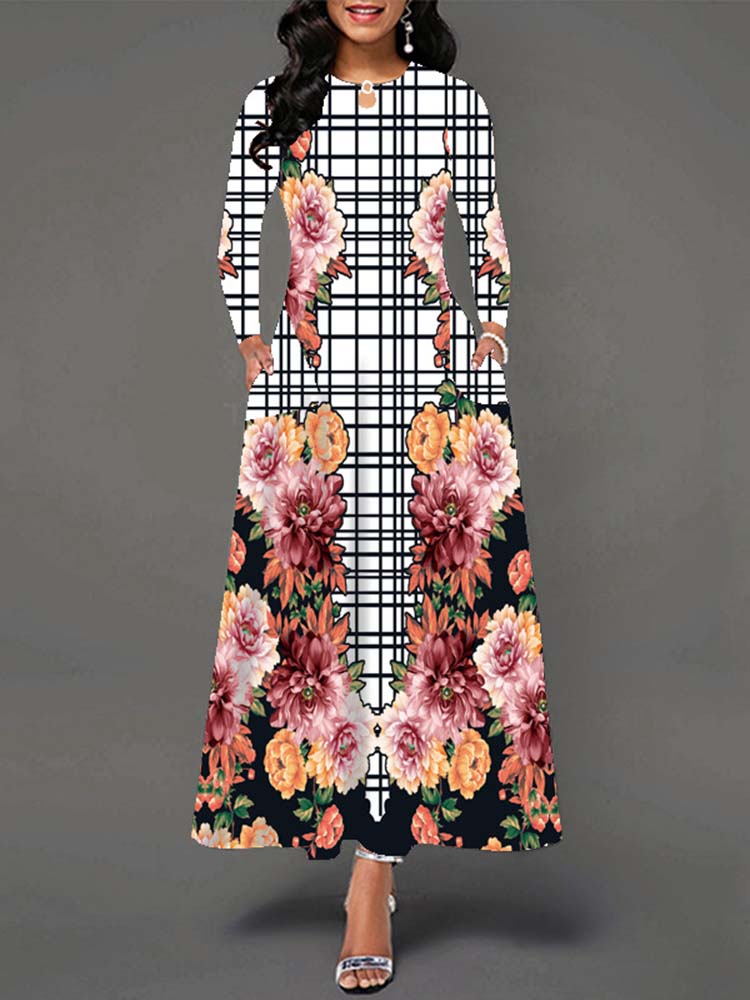 المرأة طويلة الأكمام الأزهار ط - مراجعة Boho Summer Beach Maxi Dress وسعره