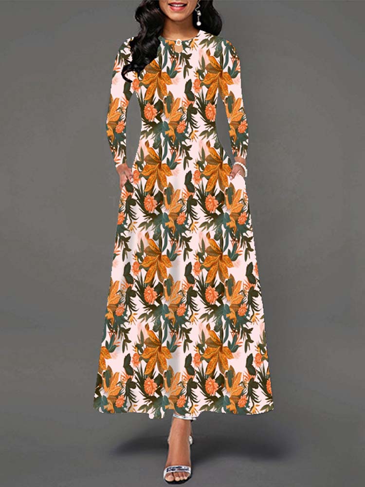 المرأة طويلة الأكمام الأزهار ط - مراجعة Boho Summer Beach Maxi Dress وسعره