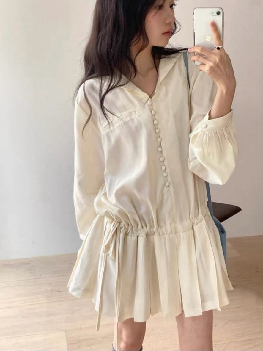 فستان نسائي أنيق بقصة A-line و - مراجعة Korean Style A Line Shirt Dress وسعره