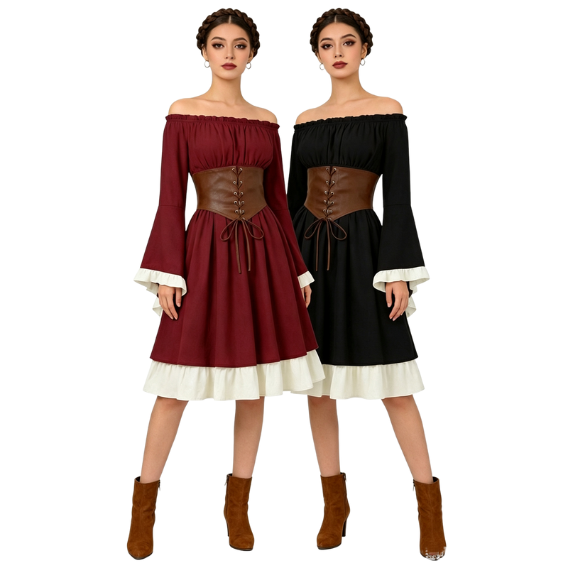 فستان ميدي للنساء بتصميم عصر ا - مراجعة Dresses وسعره