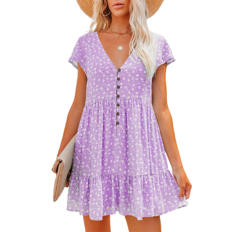 في أوروبا والربيع والصيف فستان - مراجعة French Vintage Floral Midi Dress وسعره