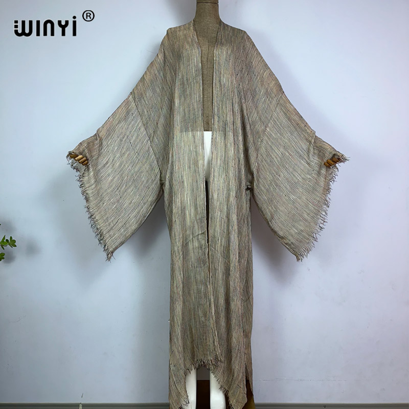 ويني - كيمونو نسائي جديد عالي  - مراجعة Boho Summer Beach Maxi Dress وسعره